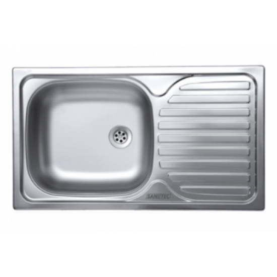 Chiuveta Sanitec ERT-C 408S, pentru blat, cuva stanga, anticalcar, 76x43,5cm - Inox