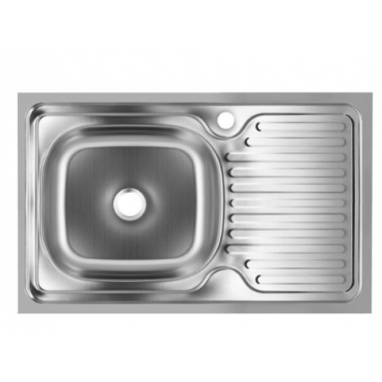 Chiuveta inox pentru blat 43.5x76 cm anticalcar cu preaplin FREDDO ERT-SN 9002S - disponibil stanga