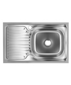 Chiuveta inox pentru blat 43.5x76 cm anticalcar cu preaplin FREDDO ERT-SN 9002D - disponibil dreapta