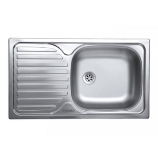 Chiuveta Sanitec ERT-C 403D, pentru blat, finisaj satinat, cuva dreapta, 76x43,5cm - Inox