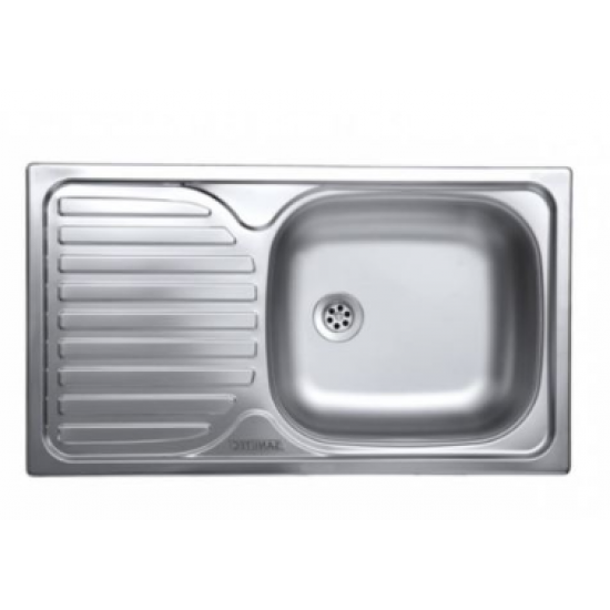 Chiuveta Sanitec ERT-C 408D, pentru blat, cuva dreapta, anticalcar, 76x43,5cm - Inox