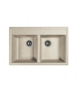 Chiuveta bucatarie DR. GANS Astra 780GR, compozit granit, 2 cuve, 780x510mm, adancime cuve 200mm, Gri