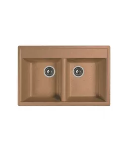 Chiuveta bucatarie DR. GANS Astra 780TR, compozit granit, 2 cuve, 780x510mm, adancime cuve 200mm, TERRACOTA Chiuveta bucatarie DR. GANS Astra 780TR, compozit granit, 2 cuve, 780x510mm, adancime cuve 200mm, TERRACOTA