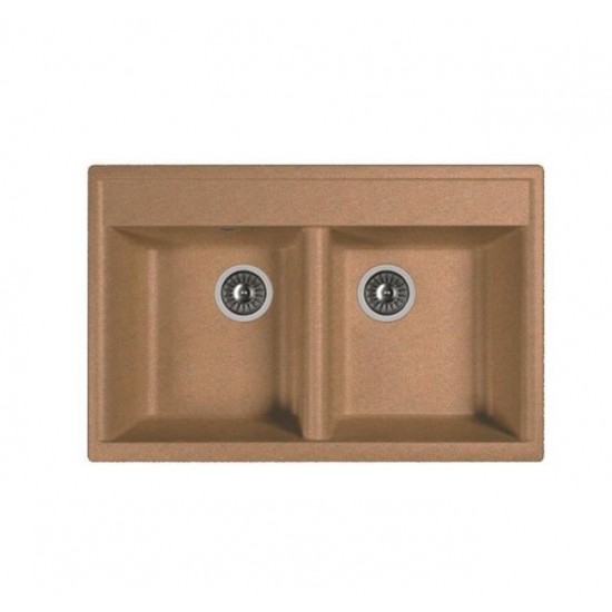 Chiuveta bucatarie DR. GANS Astra 780TR, compozit granit, 2 cuve, 780x510mm, adancime cuve 200mm, TERRACOTA