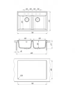 Chiuveta bucatarie DR. GANS Astra 780TR, compozit granit, 2 cuve, 780x510mm, adancime cuve 200mm, TERRACOTA Chiuveta bucatarie DR. GANS Astra 780TR, compozit granit, 2 cuve, 780x510mm, adancime cuve 200mm, TERRACOTA