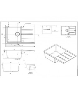 Chiuveta bucatarie Hausberg Delia HBC-9900, compozit, bej, 79 x 50 cm