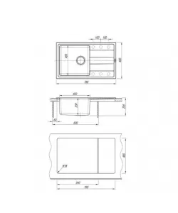 Chiuveta Florentina Combi 780, forma dreptunghiulara, quartz granit/inox, 780x480mm, adancime cuva 230mm, Alb Chiuveta Florentina Combi 780, forma dreptunghiulara, quartz granit/inox, 780x480mm, adancime cuva 230mm, Alb