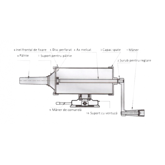 Aparat cu sprit pentru prepararea carnatilor, capacitate 2.5 Kg, aluminiu inoxidabil - Argintiu