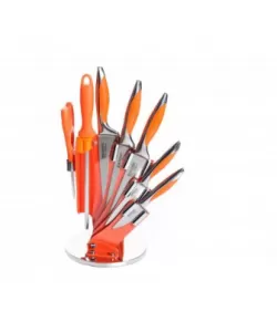 Set cutite colorate cu suport MN112, silicon colorat - lama din inox