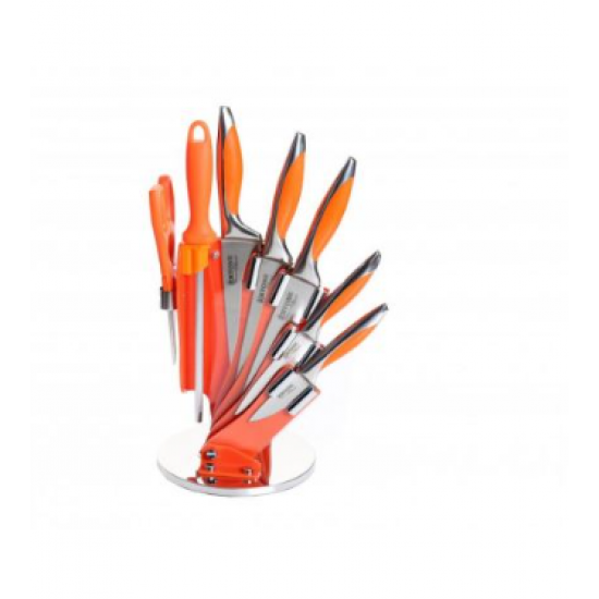 Set cutite colorate cu suport MN112, silicon colorat - lama din inox