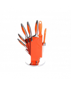 Set cutite colorate cu suport MN112, silicon colorat - lama din inox