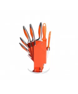 Set cutite colorate cu suport MN112, silicon colorat - lama din inox