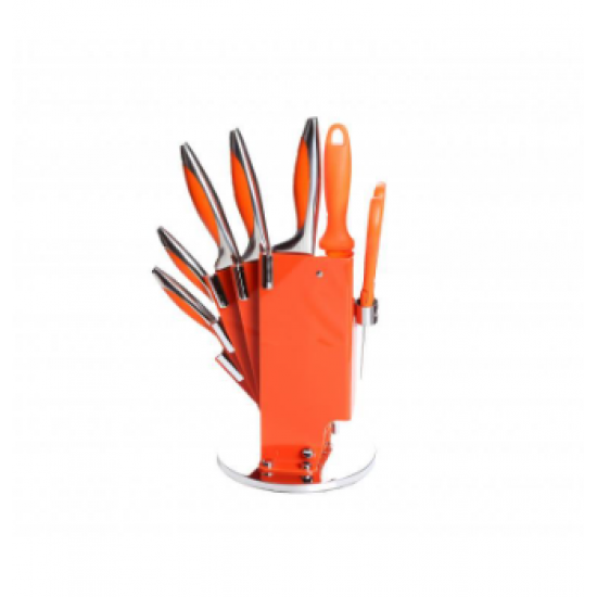 Set cutite colorate cu suport MN112, silicon colorat - lama din inox