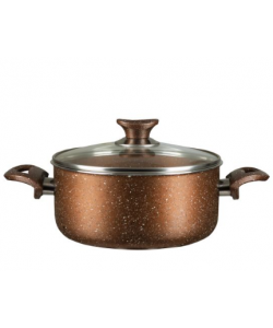 Oala din aluminiu cu invelis din granit Hausberg HB-H 423, 22 cm - Maro