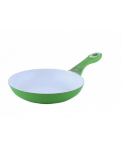 Tigaie ceramica Ertone ERT-MN 328 , maner silicon detasabil, dimensiune 28 cm , design ergonomic, eco cooking - Alb/Verde