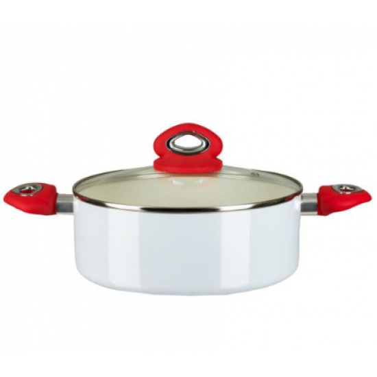 Oala ceramica Hausberg, HB-H715A, 4,5l - Alb