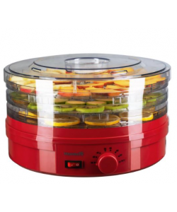 Deshidrator de alimente electric Hausberg HB-810RS ,Termostatul reglabil ,Putere 250 W, motor cupru - rosu