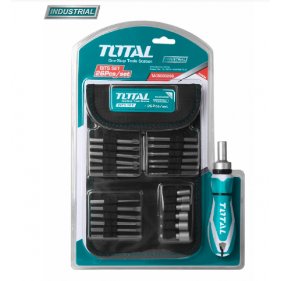TOTAL - Set surbelnita cu clichet - 26 piese (INDUSTRIAL)