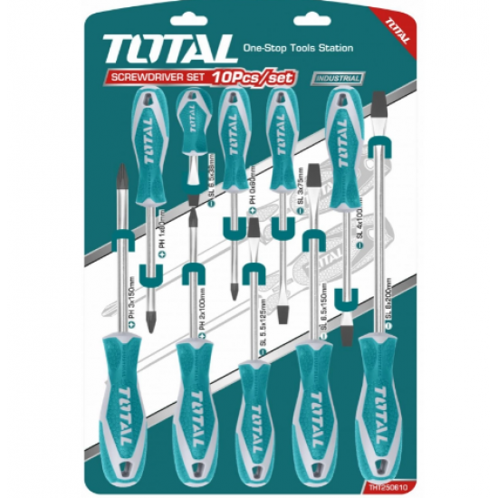 TOTAL - Set 10 surubelnite - Cr-V (INDUSTRIAL)