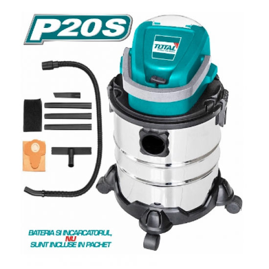 TOTAL - Aspirator 20L- 8.0KPa - Li-Ion - 20V NEW