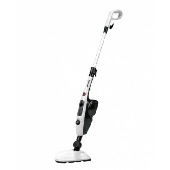 Mop cu aburi Hausberg HB1501AB, 1500 W, 0.55 L, cablu 4.5m, recipient detergent, accesorii incluse - Alb/Negru