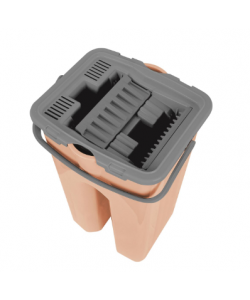 Set galeata cu storcator si mop plat ERT-MN500BEJ, culoare Bej, laveta inclusa - capacitate 8 litri