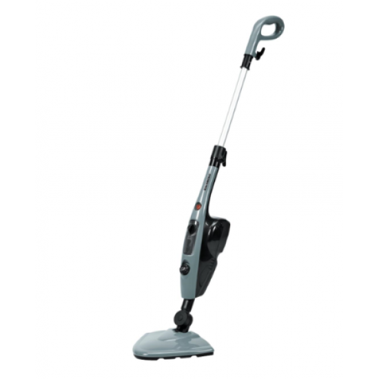 Mop cu aburi Hausberg HB1501GR, 1500 W, 0.55 L, cablue 4.5m, recipient detergent, accesorii incluse - Gri/Negru