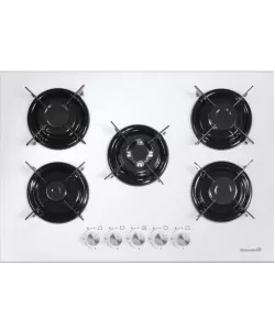 Plita Incorporabila Hausberg HB-565AB, 5 arzatoare, Gaz, Aprindere electrica - Alb