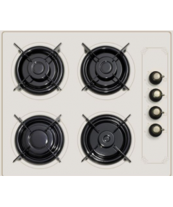 Plita Incorporabila Rustica Hausberg HB-570, 4 arzatoare, Gaz, 60 cm - Bej