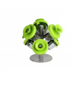 Set 6 Recipiente din Plastic pentru Condimente, Ertone MN402, 6 recipiente- Capace Silicon Set 6 Recipiente din Plastic pentru Condimente, Ertone MN402, 6 recipiente- Capace Silicon