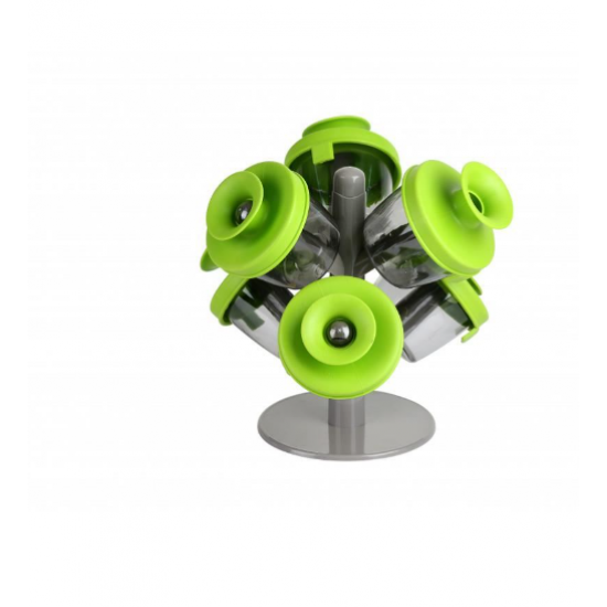 Set 6 Recipiente din Plastic pentru Condimente, Ertone MN402, 6 recipiente- Capace Silicon