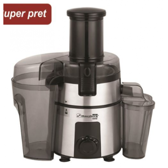 Storcator de Fructe Hausberg HB7510, 800W,Inox/Negru - Lame Otel Inoxidabil