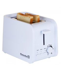 Prajitor de paine Hausberg HB-195A, 750 W, 2 felii, functie decongelare, functie reincalzire, 6 trepte putere - Alb