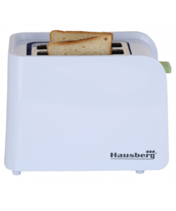 Prajitor de paine Hausberg HB-195VR, 750 W, 2 felii, functie decongelare, functie reincalzire, 6 trepte putere - Alb/Verde