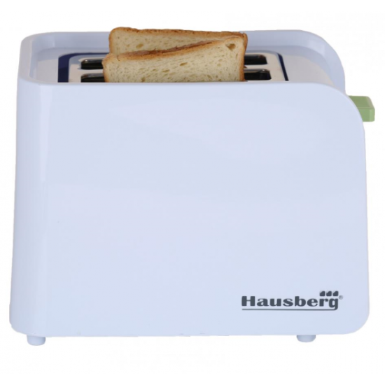 Prajitor de paine Hausberg HB-195VR, 750 W, 2 felii, functie decongelare, functie reincalzire, 6 trepte putere - Alb/Verde