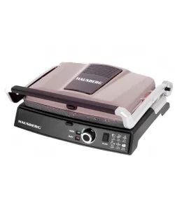 Grill electric Hausberg HB633GO, 2000-2200 W, placi antiaderente, suprafata de gatire 30x24.5 cm, termostat - Rose Gold Grill electric Hausberg HB633GO, 2000-2200 W, placi antiaderente, suprafata de gatire 30x24.5 cm, termostat - Rose Gold