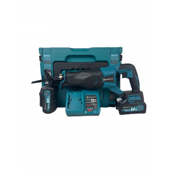 Fierastrau sabie Top Helper, cu 2 acumulatori, 36v 8Ah, 3 panze, albastru