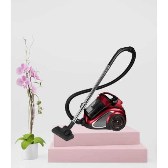 Aspirator fara sac Hausberg HB-2820RS, 2200 W, 4.5 L - Negru/Rosu