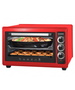 Cuptor Electric Hausberg HB-9026RS capacitate 36 Litri, putere 1300-1500W, Temperatura maxima 320 grade, Cronometru cu oprire automata si functie de alarma - Rosu