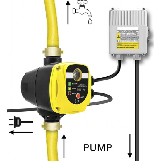 Kit hidrofor electronic cu pompa submersibila Zinith Italiy - 4STM508, 1.65 Kw, refulare 100m, Presostat electronic automat LPC-4