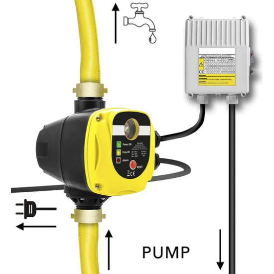 Kit hidrofor electronic cu pompa submersibila Zinith ItaliY - 4STM508, 1.65 Kw, inaltime refulare 100m, Presostat electronic automat LPC-1