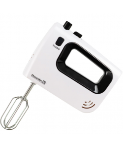 Mixer de mana Hausberg HB-4120NG, 300W ,5 viteze, Functie Turbo, Teluri si carlige metalice - Negru /Alb