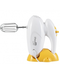 Mixer de mana, Hausberg HB-4113, 5 viteze + turbo, design ergonomic, motor din cupru -  Alb-Galben