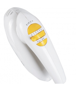 Mixer de mana, Hausberg HB-4113, 5 viteze + turbo, design ergonomic, motor din cupru -  Alb-Galben