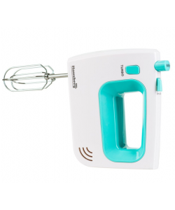 Mixer de mana Hausberg HB-4120BL, 300W ,5 viteze, Functie Turbo, Teluri si carlige metalice - Bleu/Alb
