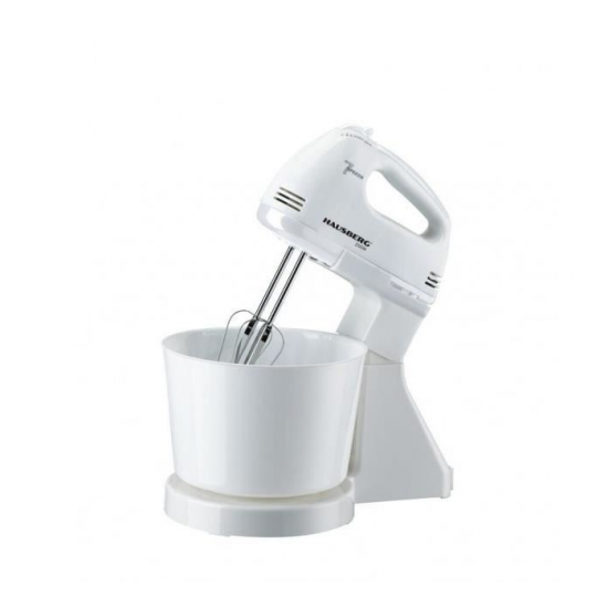 Mixer Cu Bol HAUSBERG HB-3550AB, 7 viteze, putere 250W, 2L - Alb