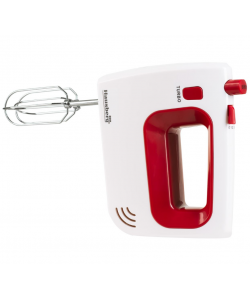 Mixer de mana Hausberg HB-4120RS, 300W ,5 viteze, Functie Turbo, Teluri si carlige metalice - Rosu/Alb