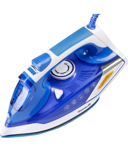 Fier de calcat Hausberg HB-7880BL, 2300W, Talpa cu invelis ceramic, rezervor apa 400ml - Alb/Albastru