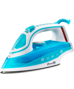 Fier de calcat Hausberg - HB-7801BL, talpa ceramica, jet de abur 17g/min, abur pe verticala 25g/min, sistem antipicurare, sistem autocuratare, 2200W