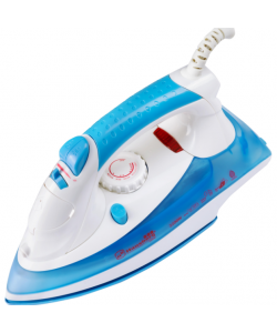 Fier de calcat Hausberg HB-7805BL, talpa ceramica, jet de abur 12g/min, abur pe verticala 25g/min, sistem antipicurare, sistem autocuratare, 2200W